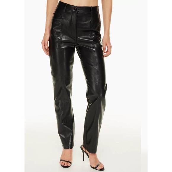 Aritzia Pants - Aritzia Wilfred Black  Rebel High-waisted Vegan Leather Pants Size 4
